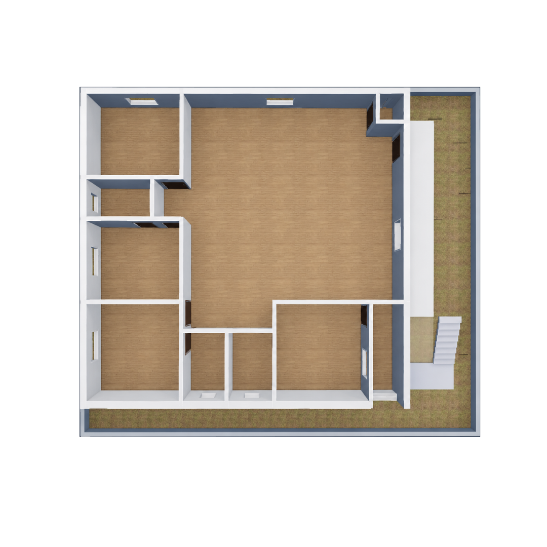 3 BHK, East Face — 3D Bird View